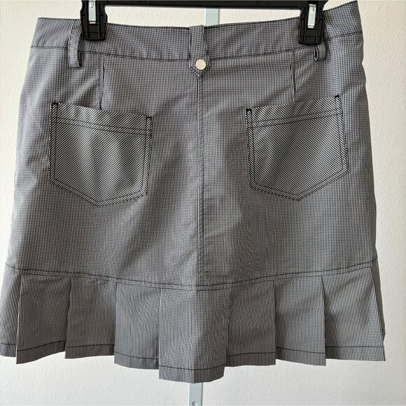 IBKÜL Golf Skort 8 Gingham Check Pleated Hem UPF 50 Activewear Tenniscore Preppy - Picture 12 of 13